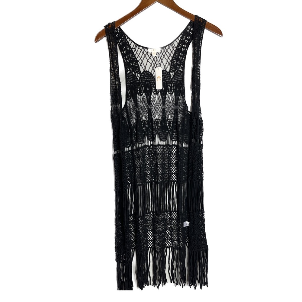 Charming Charlie Black See Through Cardigan